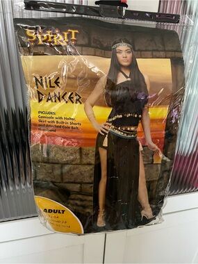 Spirit Nile Dancer Costume - Black with Gold Coins